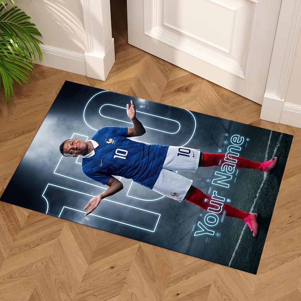 Mbappé Personalized Text Area Rug Perfect for Living Rooms Foyer Bedrooms Study room Antislip Carpet Anime Office Decor Best for Christmas