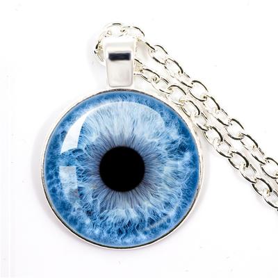 Reizende Modefarbene Böses-Auge-Halskette Wunderschönes Tier Drache Katzenauge Herz 25mm Glas-Cabochon-Anhänger Geschenk für Freunde