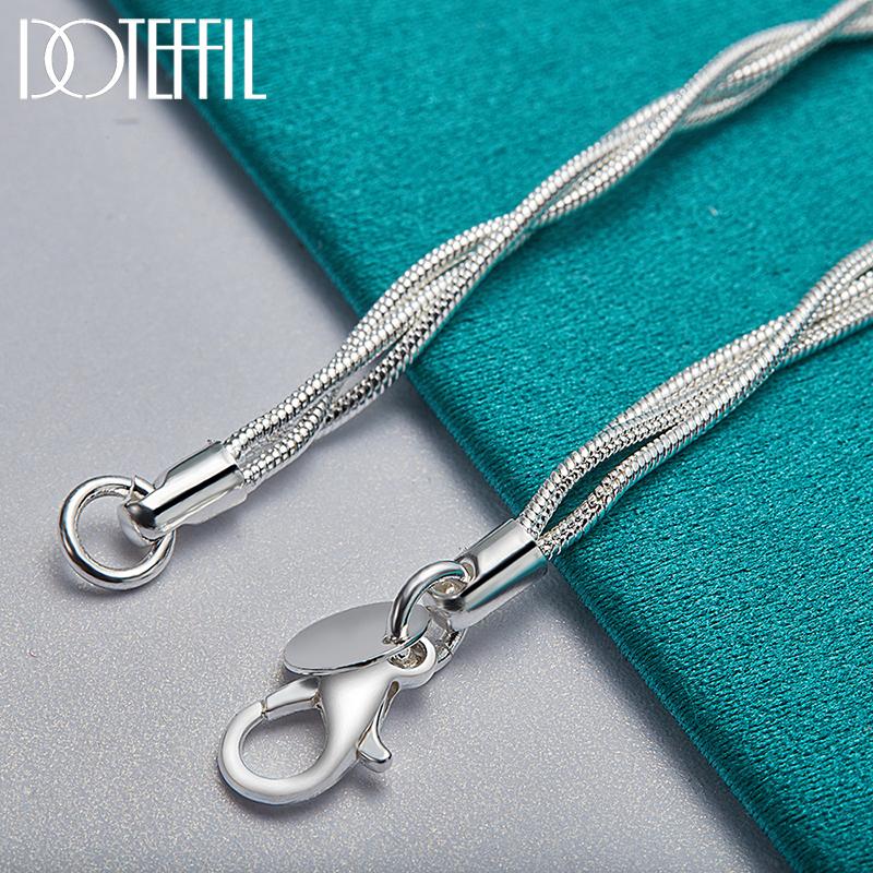 Snake Chain Butterfly Pendant Bracelet 925 Sterling Silver Party Gift Fashion Jewelry