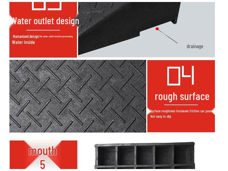 Rubber Curb & Threshold Ramp Mat for Home and Car 