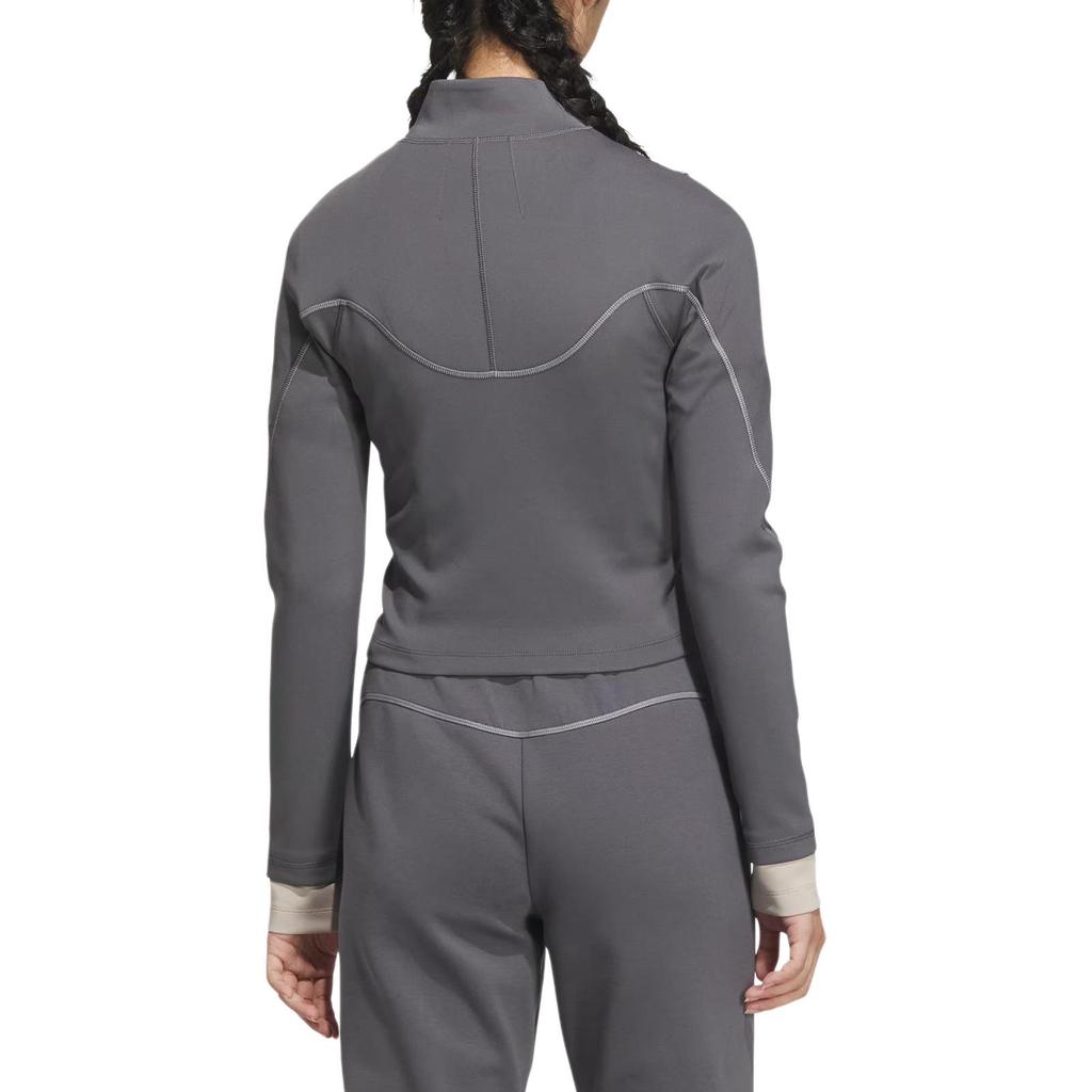adidas FW24 FUSTL W P SWT2 Fashion Sports Casual Comfortable Sweatshirt Women Sweatshirt Dark-Gray Yellow JM6214