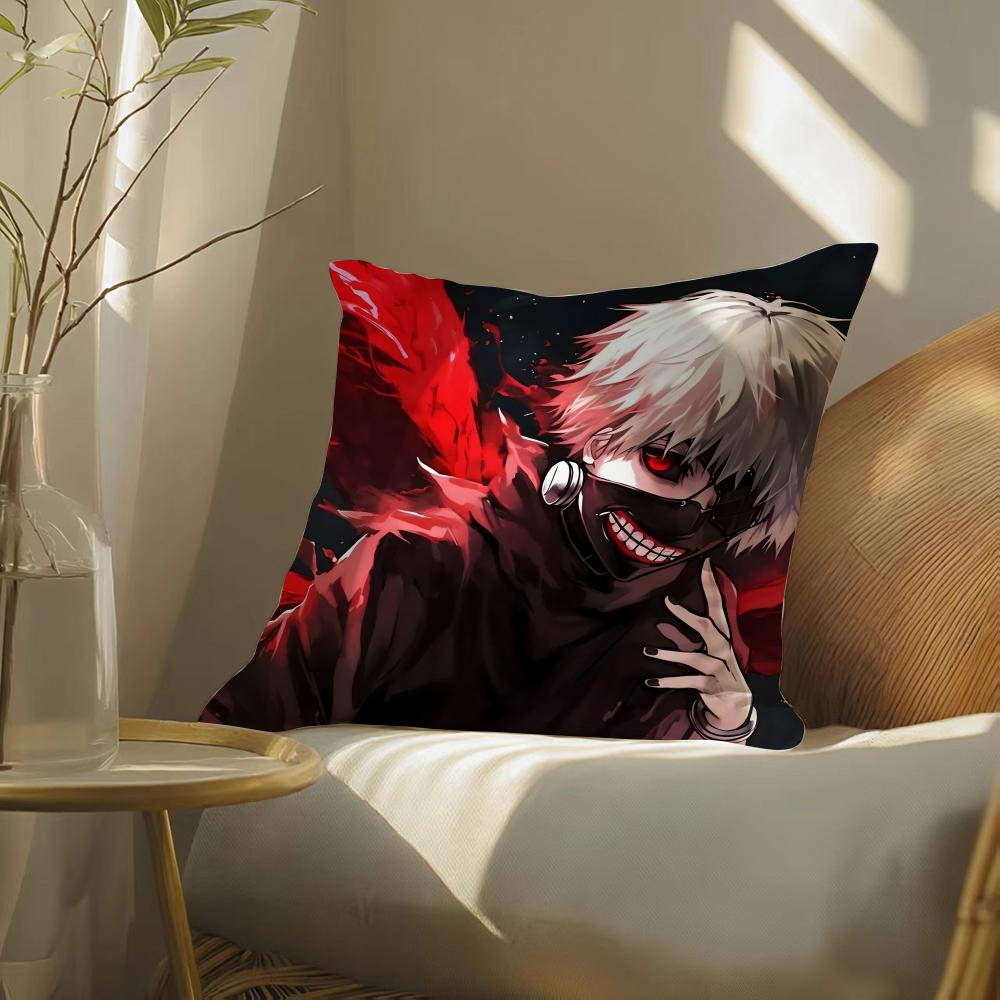 Tokyo Ghoul Pillow Case Pattern Printed Pillowcase for Living Room Sofa Cushion Cover Bedroom Decor