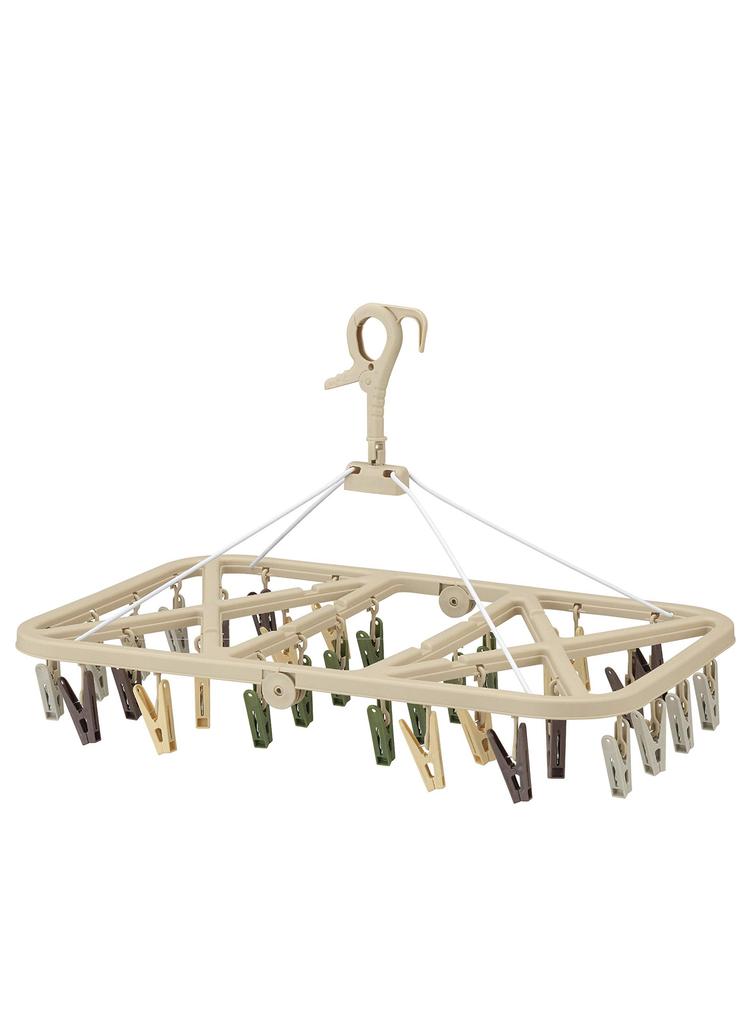 CB Japan Laundry Drying Rack, Camouflage Color, Resin Frame, 32 Pinch Catch Hooks, CAMO X Kogure