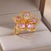 Elegant Women's Copper Ring Set with Zircon and Full Diamond Design
