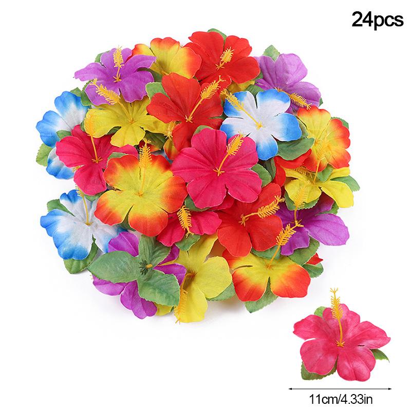 Artificial Tropical Palm Leaves Hibiscus Flowers for Hawaiian Luau Tropical Party Table Decoration Wedding Jungle Birthday Decor