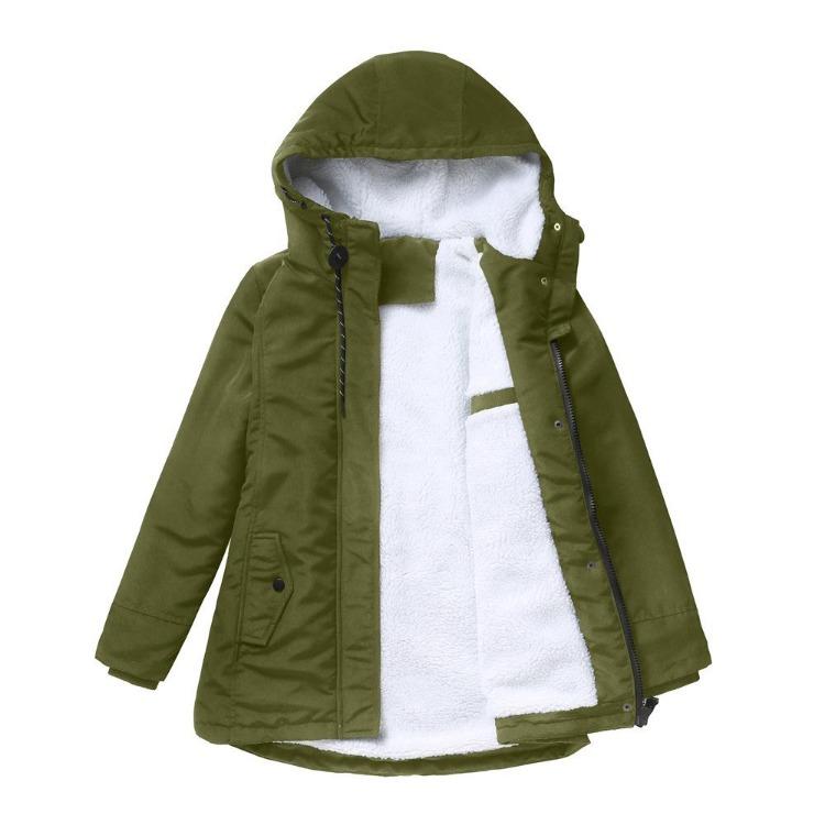 Women Thickened Lamb Velvet Cotton Parka Coat Autumn Winter Warm Casual Hooded Coat