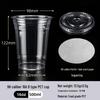 Disposable PET Plastic Cup with Lid - 98mm Caliber for Milk Tea, Coffee, Lemon Tea, or Iced Drinks