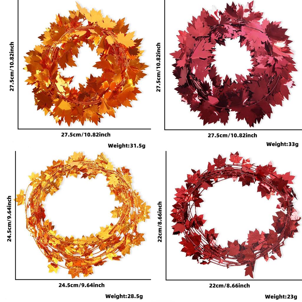 Exquisite Thanksgiving Maple Leaf Colorful Ribbon For Home Decoration 7.5m Length
