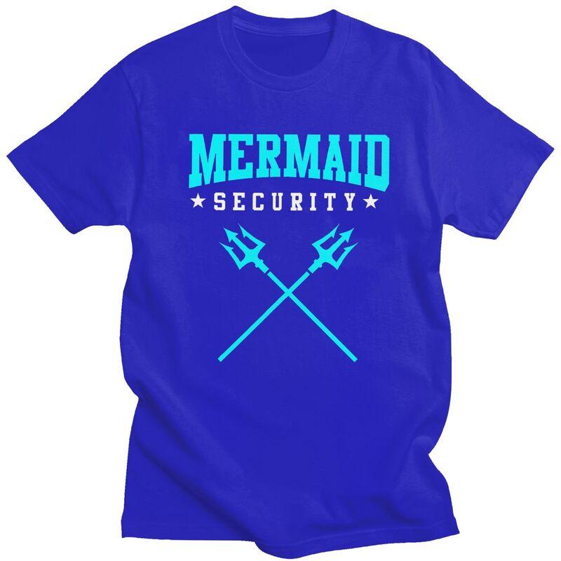 Mermaid Security Funny Swimming Quote T Shirt Unisex Short Sleeves Casual Tee Shirt Summer Style Loose Fit 100 Cotton Camisetas