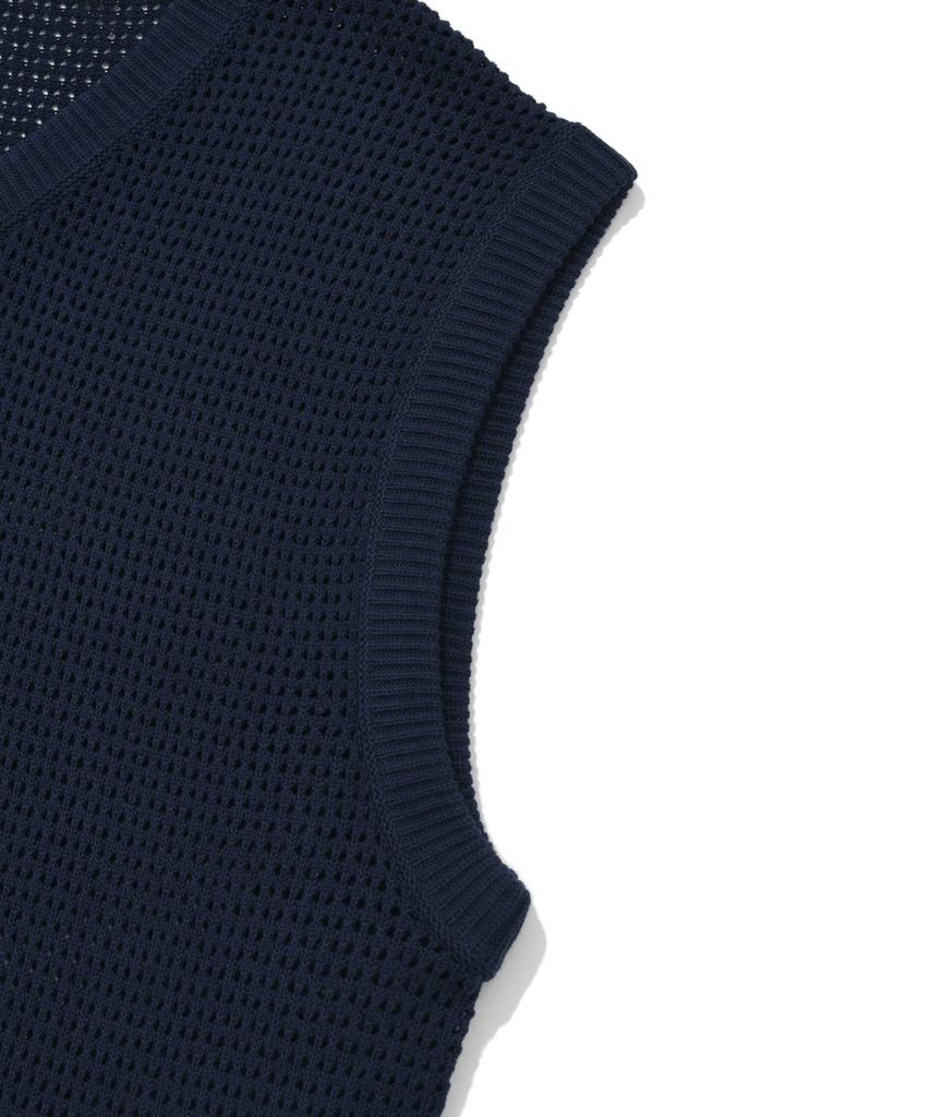 Covernat Crochet Knit Vest Navy