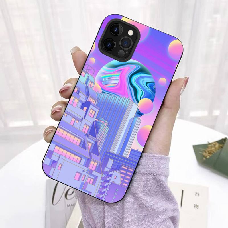 Japanese Anime Hand Painted House scenery Phone Case for iPhone 11 12 13 Mini Pro Max 8 7 6 6S Plus X 5 SE 2020 XR XS Funda Case