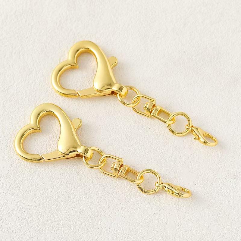 10Pçs Pingente Chaveiro Coração Único de Liga com Fecho em Forma de Coração Para Projetos DIY
