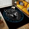 1pc Wolf Norse Themed Rug for Home Decor, Non-slip Office Carpet, Chair Mat, Outdoor Mat, Christmas and Halloween Gifts-0731072
