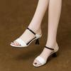 Echte Lackleder-Sandalen für Damen, modische koreanische Version von Schuhen mit hohen Absätzen, draußen tragen, Stiletto-Hausschuhe, Sommer-All-Match-Schuhe für Damen