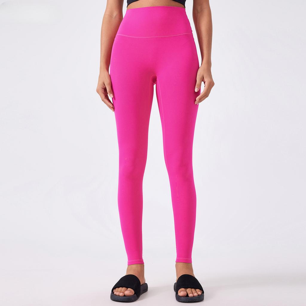 Neue Nackt-Gefühl ohne Peinlichkeit Yogahose Hohe Taille Stretch Fitnesshose Bauchstraffend Hüfthebend Übung Neun-Punkte-Hose