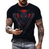 Summer Men Fun Daily Loose Wolf Pattern 3d Printed O Collar Short Sleeve T-Shirt Personality Street Plus Size Breathable Top