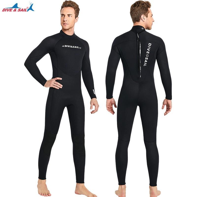 Diving Suit 3MM Long-sleeved One-piece Thermal US Version Large Size Snorkeling Surfing Cold-proof Wet
