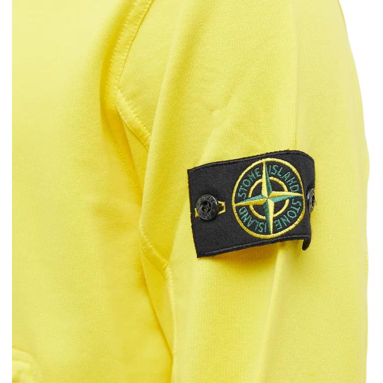 STONE ISLAND Jednobarevná mikina s kapucí a zipem Pánská mikina Žlutá 781560452-V0030
