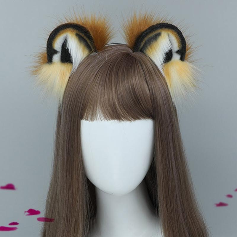 Cute Headband for Cat Tiger Ear Shape Hair Hoop Party Headpiece Cosplay Costume