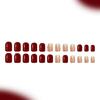 24pcs Glossy Red Glitters Press On Nail Short Square Styles Durability Fake Nail For Christmas And New Year Party