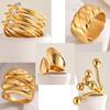 Chunky Open Twist Stackable Rings for Women, Bold Crossover Statement Ring Stainless Steel Jewelry