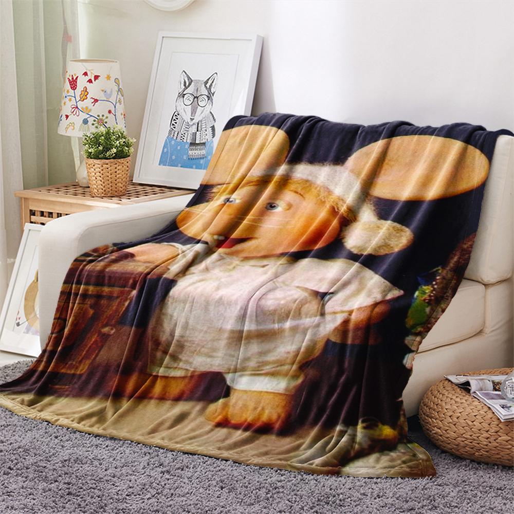1pz Coperta in Flanella con Stampa Topo Gigio, Alta Qualità, Confortevole per Tutte le Stagioni, Decorazione per la Casa, Calore e Comfort, Perfetta per Regali di Natale227