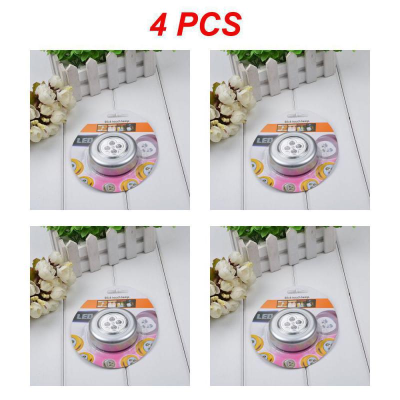 2/3/4PCS Led Lights No Flash Power Saving Wireless 4 Led Car Supplies Car Led Touch Light No Heating Soft Light White