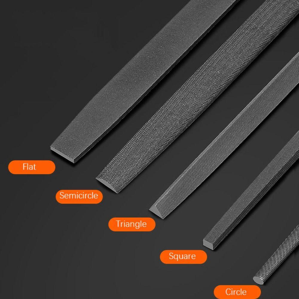 Flate/Halvsirkel/Sirkel/Trekant/Firkant Stålfiler 6/8 Tommer Tresliper Håndfil