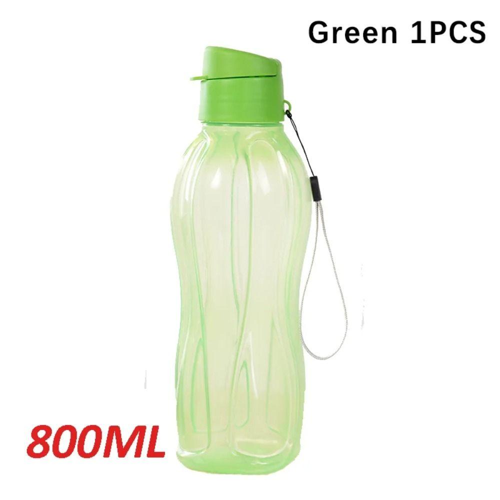 

800/1100 мл Пластиковая бутылка для воды Непротекающая С откидной крышкой Бутылка для питья Спорт на открытом воздухе Green 800ML