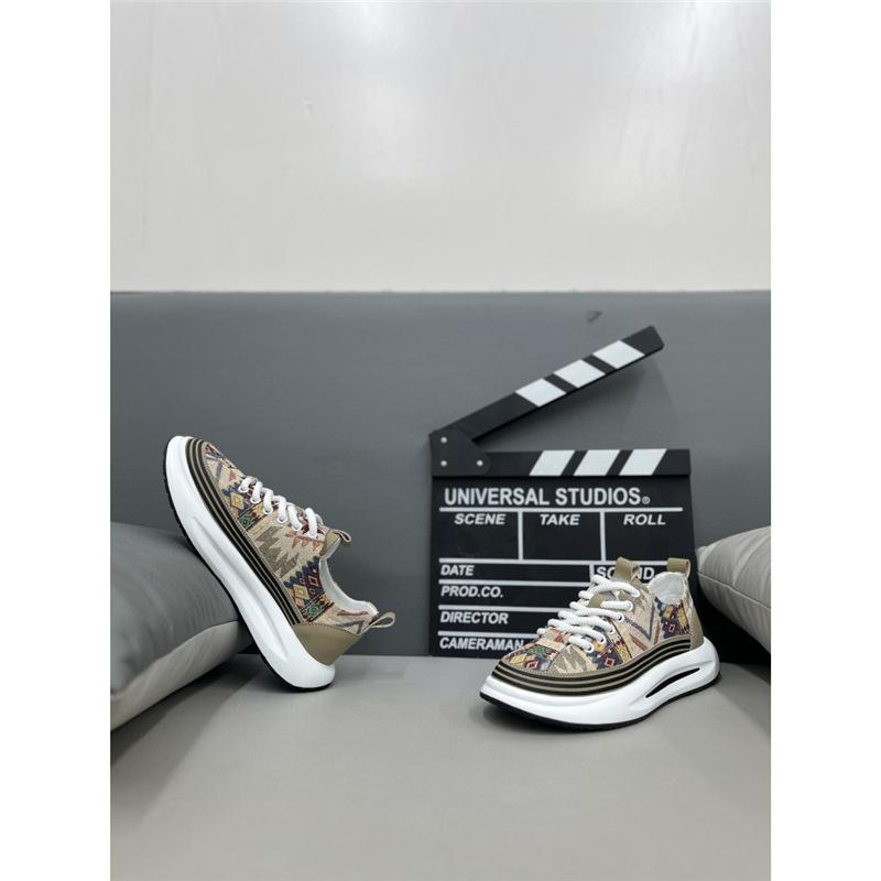 Summer new breathable embroidery thick-soled comfortable mid-top casual trendy shoes xs