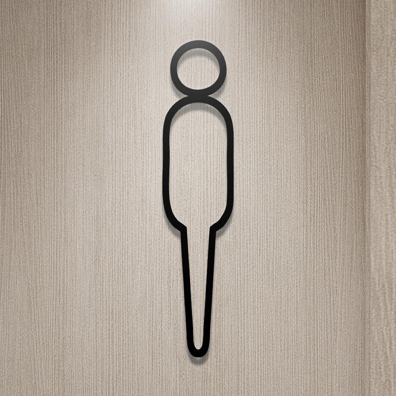 Shopping Malls Office Toilet Sign Plate Acrylic 3D Wash Room Door Wall Label Sticker WC Signage Board Art Hotel Home Decor