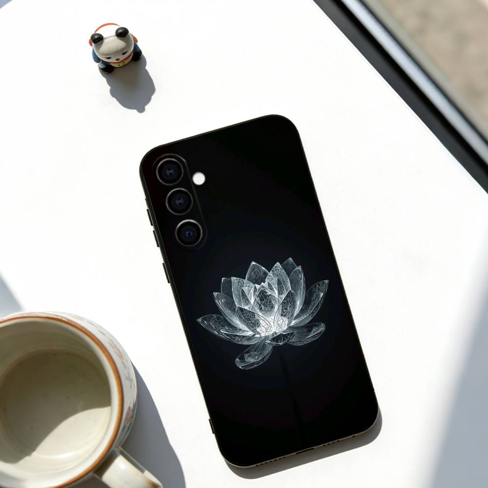 Dark flower Phone Case For Samsung Galaxy A73,A72,A71,A70,A53,A52,A51,Soft Black Cover