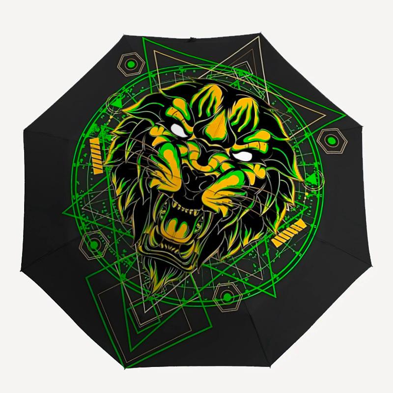 

1pc Lion Head Automatic Open/close Folding Umbrella, Compact Portable Travel Umbrella, Durable Construction yy250809130
