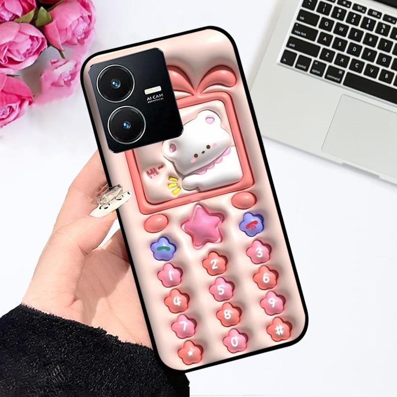 Pour Vivo Y22 4G Coque V2207 V2206 Y22s Impression Couleur Mat TPU Silicone Souple Housse de Téléphone Pour Vivo Y35 4G Pare-chocs Anti-choc Fundas