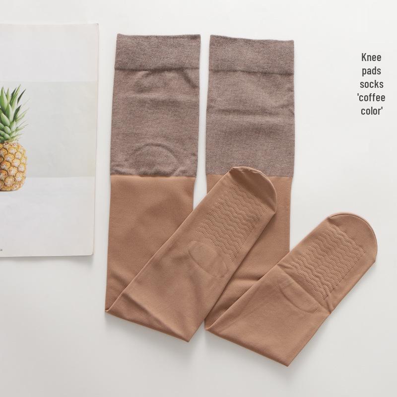 120D Velvet Over-the-Knee Tights with Knee Pads for Women - Nude, Thickened for Spring/Autumn/Winter