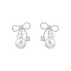 Faux Pearl Jewelry Elegant Fashion Earrings Drop Earrings For Women Sophisticated Bow Pearl Earrings For Special Occasion Gifts