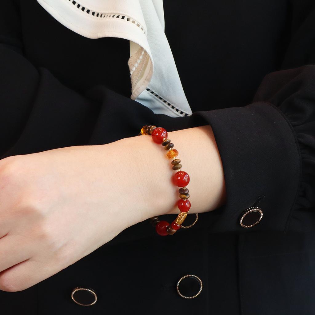 Natural Agate Beaded Bracelet Fashion Women Daily Jewelry Lucky Gift