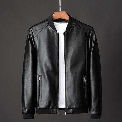 Veste de moto slim en cuir style coréen pour homme 2021 : une tenue tendance, élégante et décontractée pour le printemps et l'automne