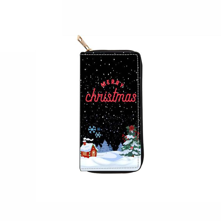 Christmas Long Zipper Wallet Clutch Bag Wallet Change Bag