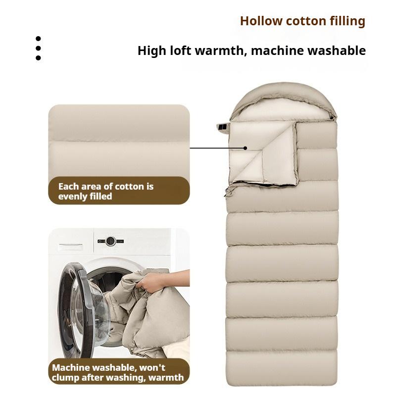 Sleeping Bag Outdoor Camping Four Seasons Universal Cold Resistant Warm Cotton Comfortable Sleeping Bag (190+30)*75cm