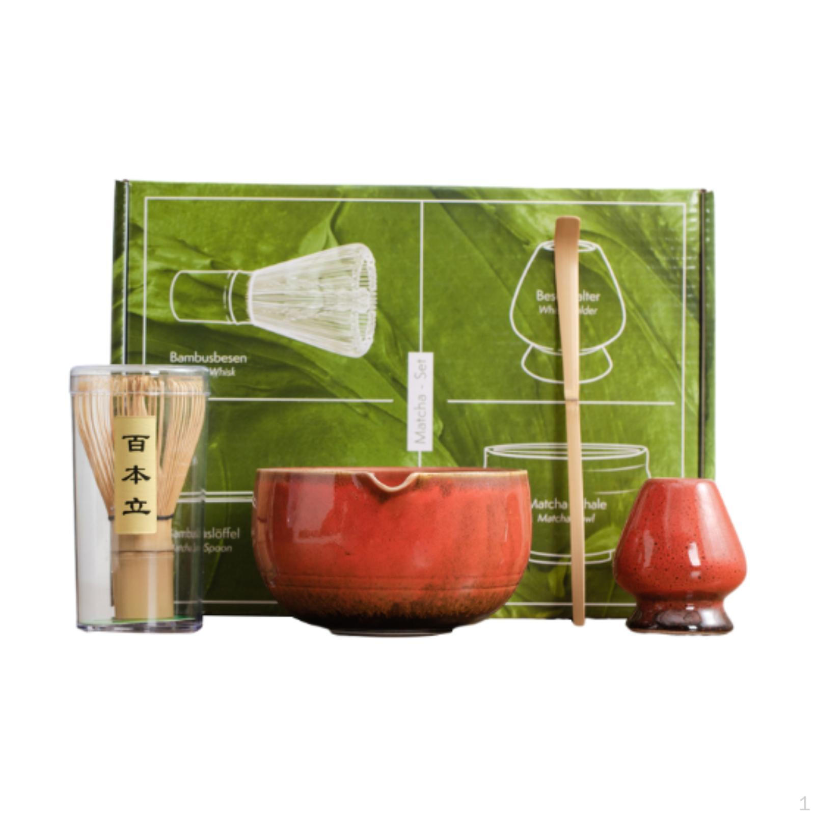 4 Pieces Japanese Matcha Set Scoop Tea Making Kit Whisk for Room