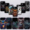 Cartoon Art Owl Phone Case for Samsung S20 S21 S21S S22 S23 S24 FE Ultra Plus Lite F06 F16 M06 M16 M56 A07 A17 A36 A37 A55 A57