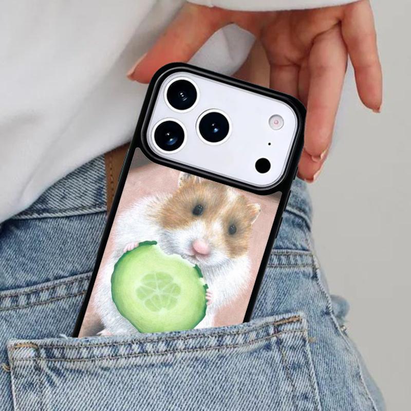 Cute Lovely Pet Hamster Phone Case for iPhone 16e 15 14 13 12 17 Pro Max Plus Air 17pro Cover Coque