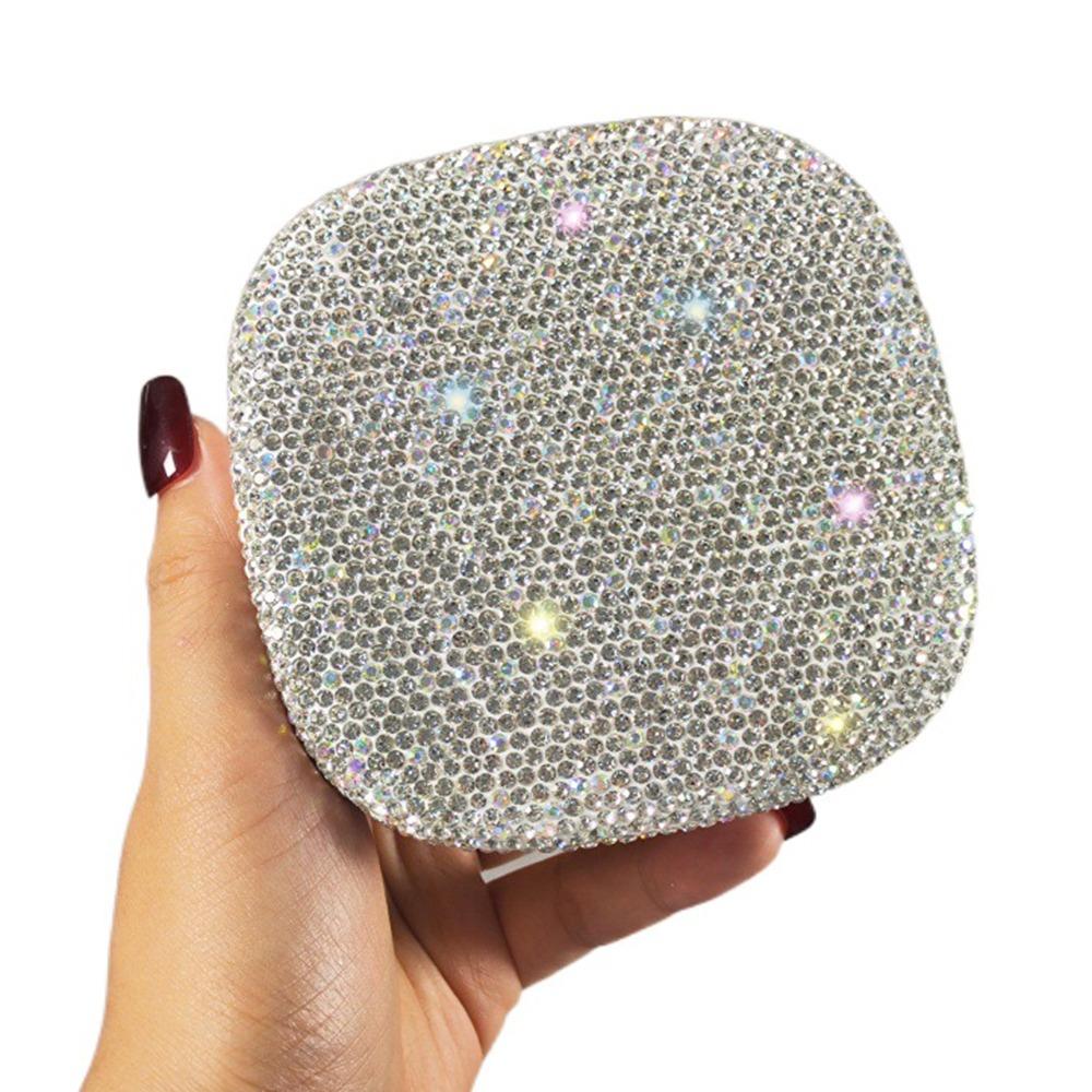 

Luxury Mini Rhinestone Jewelry Box Creative Ring Storage Box Portable Jewelry Organizer Necklace серебряный