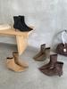 High Heel Pointed Suede Khaki Skinny Boots Short Boots Women's Shoes 2025 New Spring and Autumn Single Boots Korean Small Naked Boots