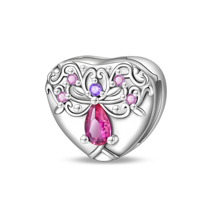 Sweet Romantic Copper Metal Princess Letter Pink High Heels Handbag Dress Charm Bead Components Bead Components Compatible With Pan Authentic
