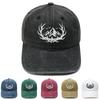 Antlers Mountain River Forest Embroidery Baseball Cap Washed Retro Daddy Hat Outdoor Mountain Climbing Shade Cap
