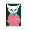 Cute Animal Funny Cat Metal Signs Vintage Metal Sign Painting Plate for Bar Club Pet Shop Decor Retro Poster Wall Decor Painting