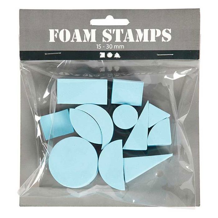 12 EVA Foam Stamps - Geometric Shapes