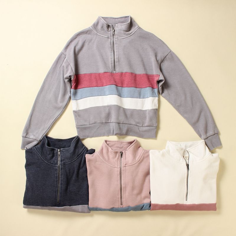 

J223 European/American Original Burnt-out Distressed Long-Sleeve Sweater Severe Color Fading, See Description S(Adult)